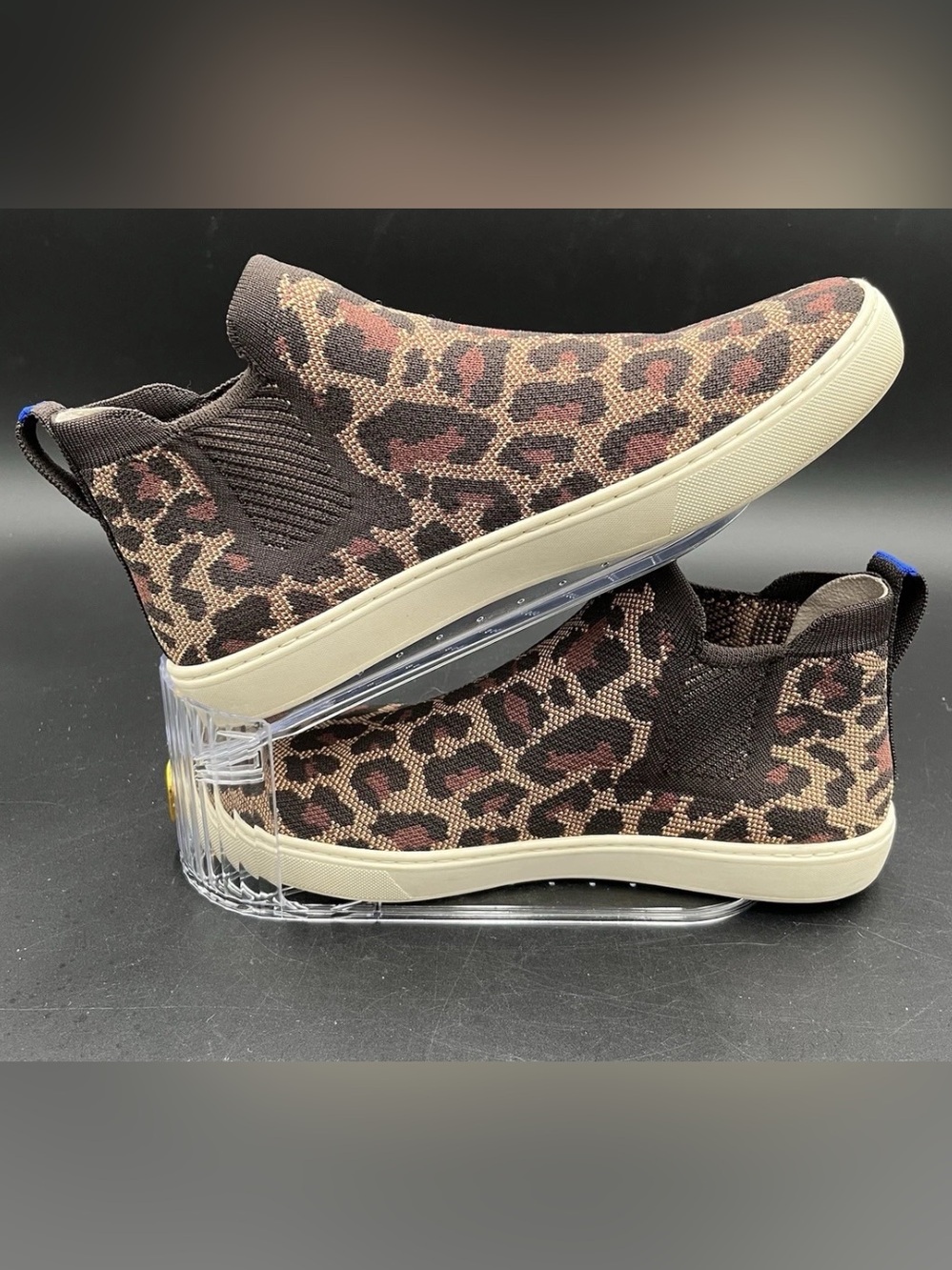 Rothy’s Brown Leopard Knit Slip-On Sneakers -